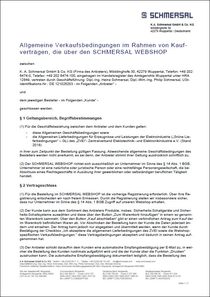 Verkaufsbedingungen Webshop